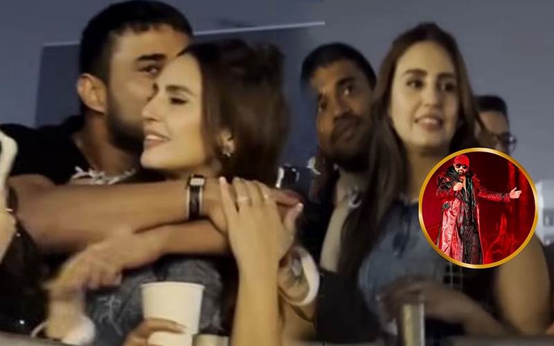 ہما قریشی اور رچیت سنگھ کی ڈیٹنگ کی افواہوں کے بیچ  ہمیش ریشمیا کے کنسرٹ سے دونوں کی ویڈیو وائرل